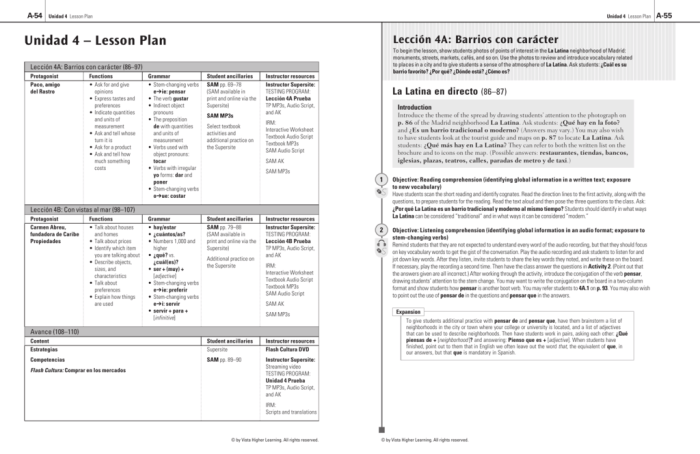 Vista higher learning spanish answer key